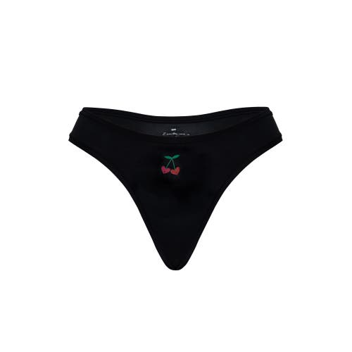 Cheeky Cherry Leakproof Everyday Liner Ultra Smooth Dipped Thong In Onyx