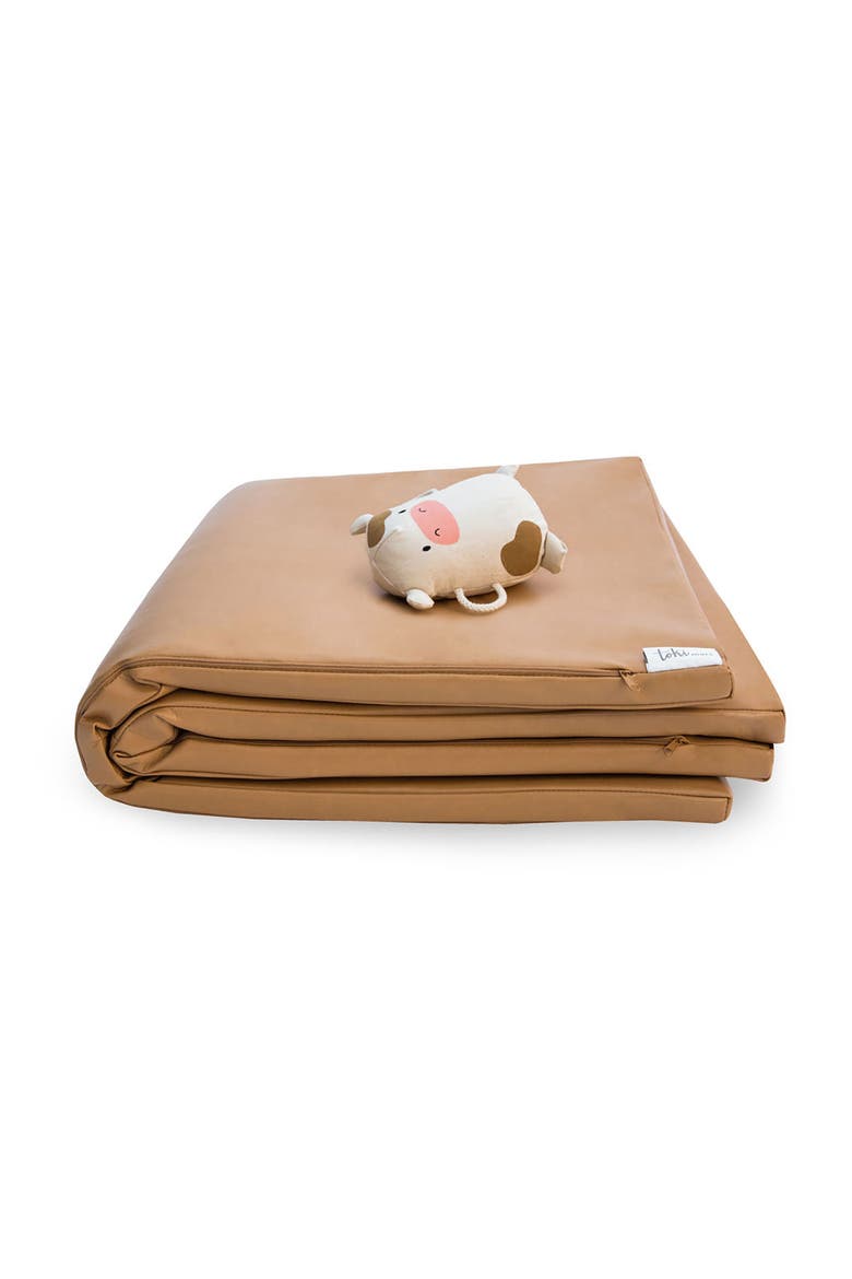 Padded Faux Leather Play Mat, Alternate, color, BROWN