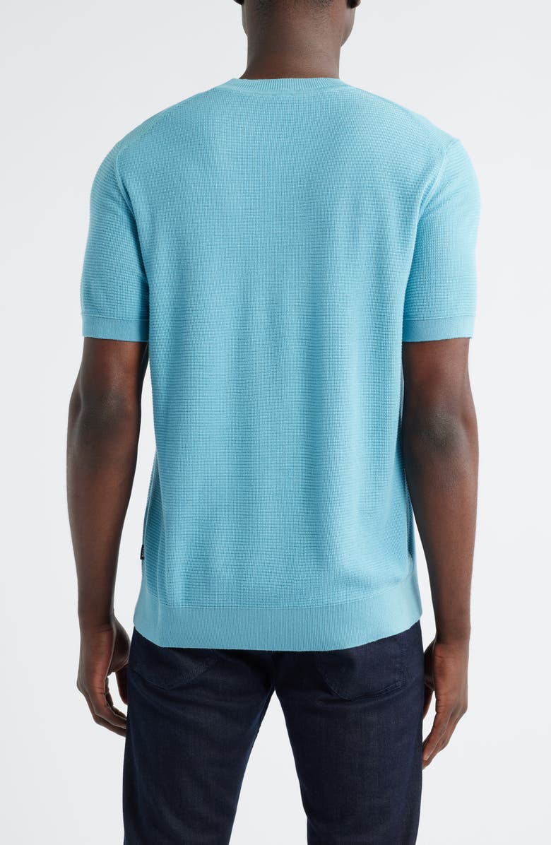 BOSS Ianni Cotton Blend Short Sleeve Sweater, Alternate, color, Light/ Pastel Blue