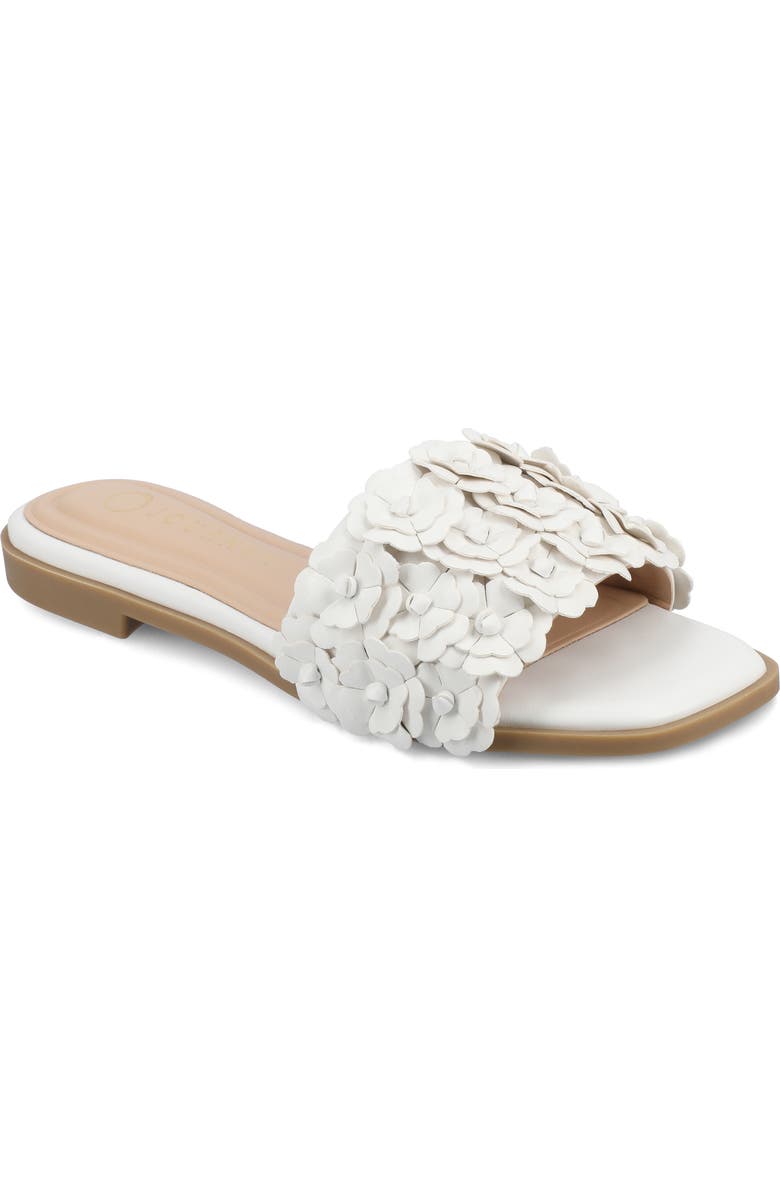 Journee Collection Azalea Slide Sandal, Main, color, White