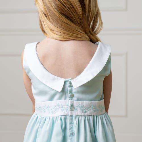 Hope & Henry Girls' Organic Sateen Party Dress, Kids In Pale Green