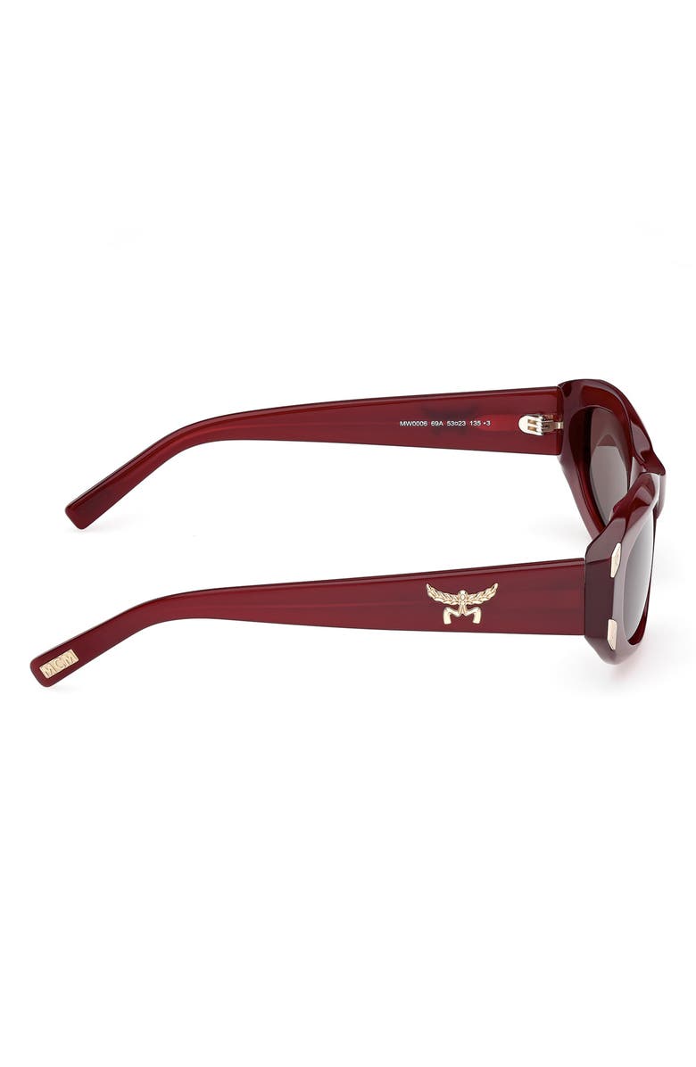 MCM 53mm Oval Sunglasses, Alternate, color, Shiny Bordeaux / Smoke