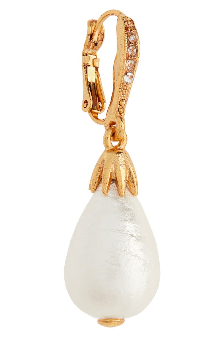 Small Imitation Pearl Drop Earrings, Alternate, color, GOLD