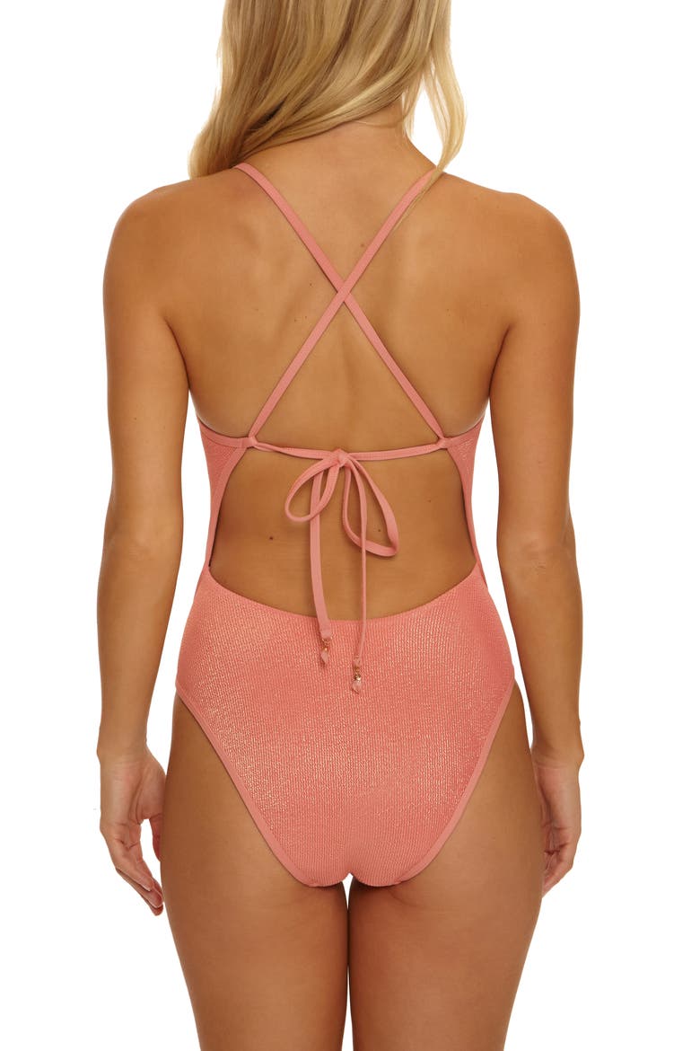 Como V-Wire One-Piece Swimsuit, Alternate, color, BLUSH
