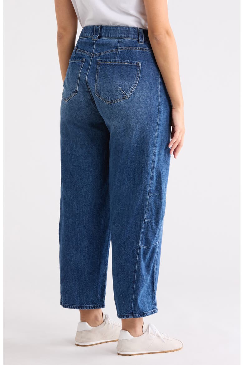 'Ab'Solution High Waist Ankle Barely Barrel Jeans, Alternate, color, BLUE