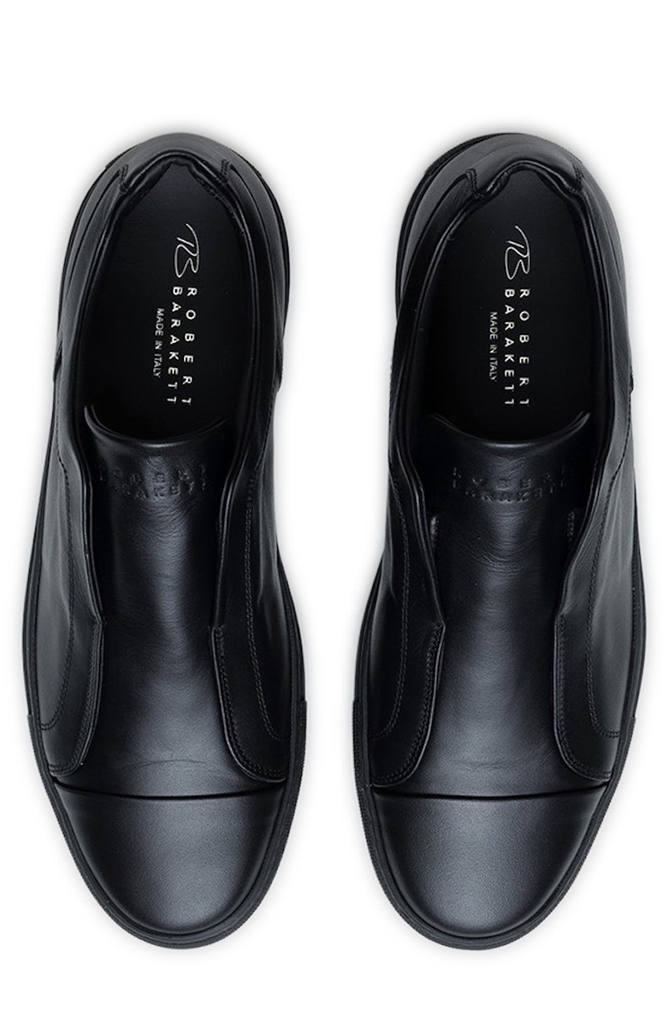 Robert Barakett Delta Laceless Leather Slip-On Sneaker, Alternate, color, Black