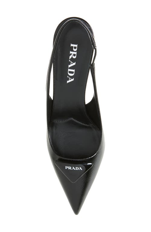 Prada Women Brushed Leather Slingback Pumps In Black