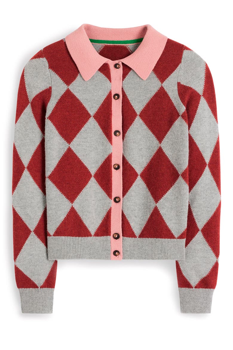 Ariadne Cardigan, Alternate, color, BROWN, ARGYLE