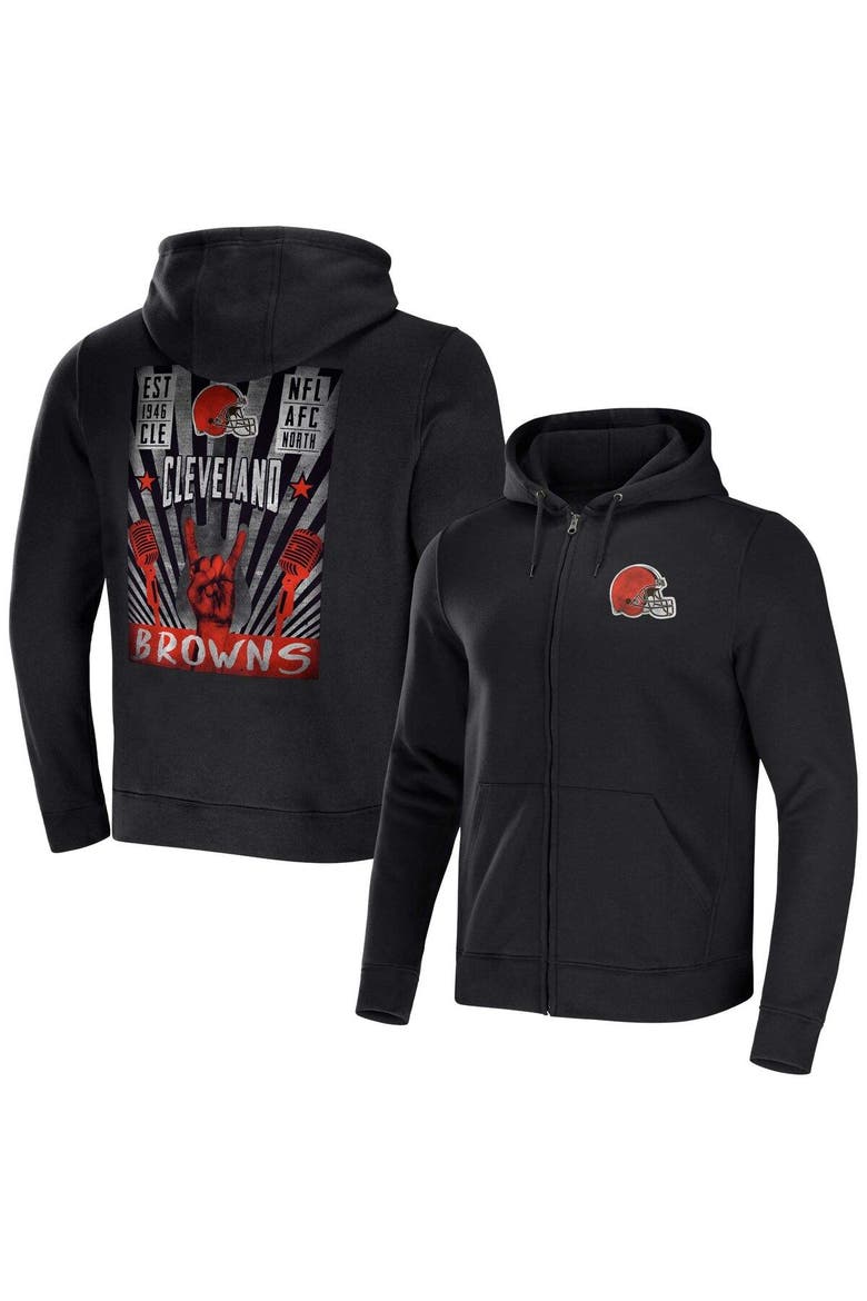 Men's NFL x Darius Rucker Collection by Fanatics Black Cleveland Browns Rocker Full-Zip Hoodie, Main, color, Black