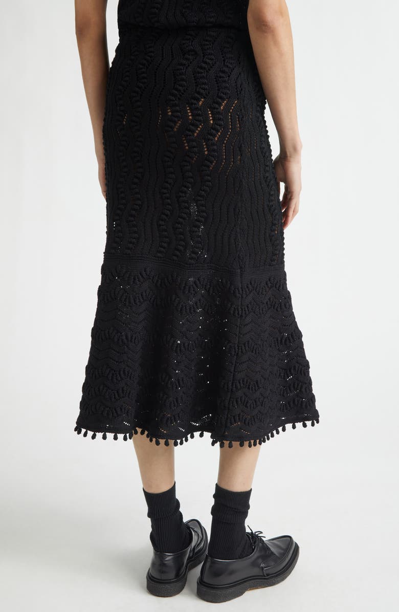 Jil Sander Textured Lace Knit Skirt, Alternate, color, Black