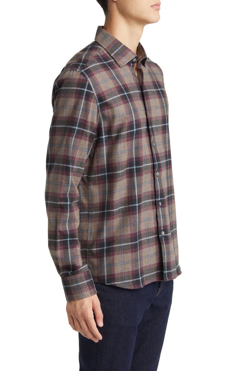 Scott Barber Plaid Cotton & Wool Button-Up Shirt, Alternate, color,