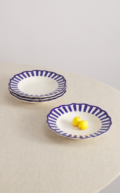 Maison Madison Home Riviera 9,2'' Pasta Bowl Set Of 4 In Blue/cream