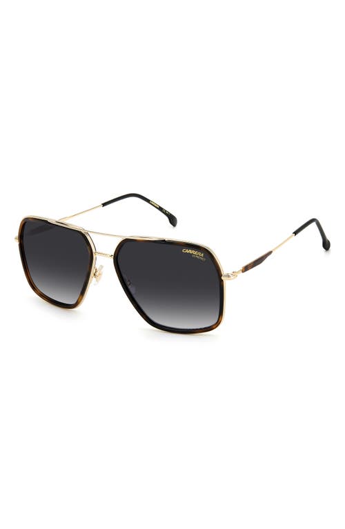 Carrera Eyewear 59mm Gradient Rectangle Aviator Sunglasses