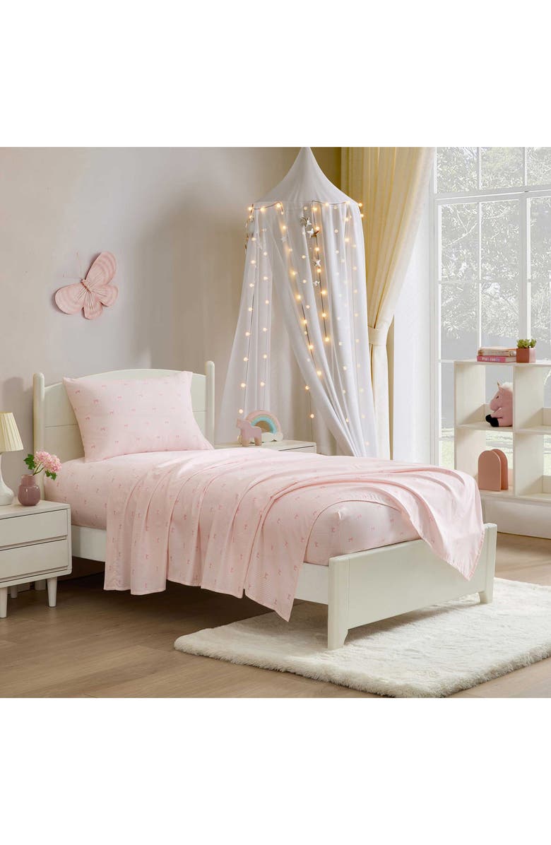 Laura Ashley Tiny Bows Sheet Set, Alternate, color, Pink