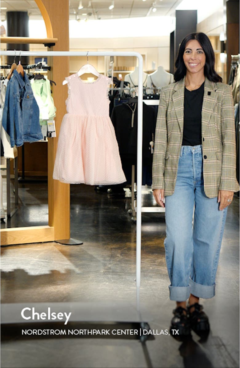 Kids' Butterfly Appliqué Sleeveless Tulle Dress, sales video thumbnail