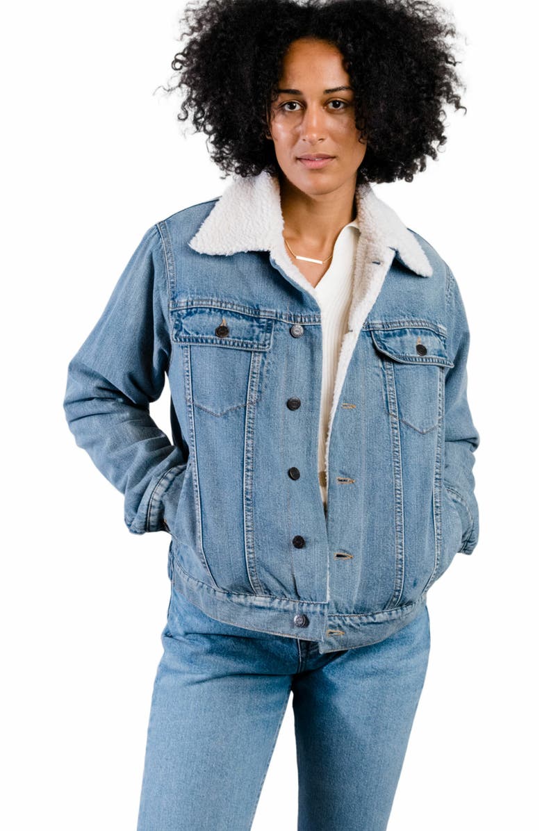 ABLE Shannon Trucker Denim Jacket, Main, color, 
