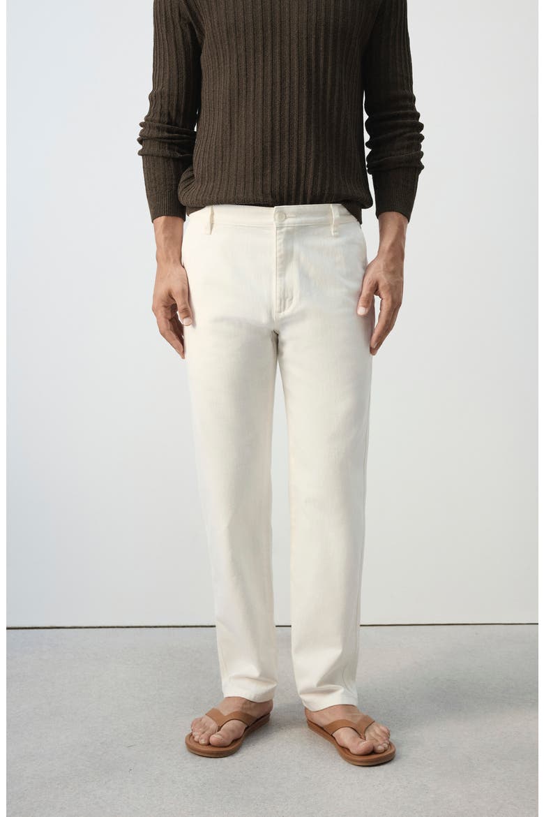 Relaxed Fit Cotton & Linen Jeans, Alternate, color, OFF WHITE