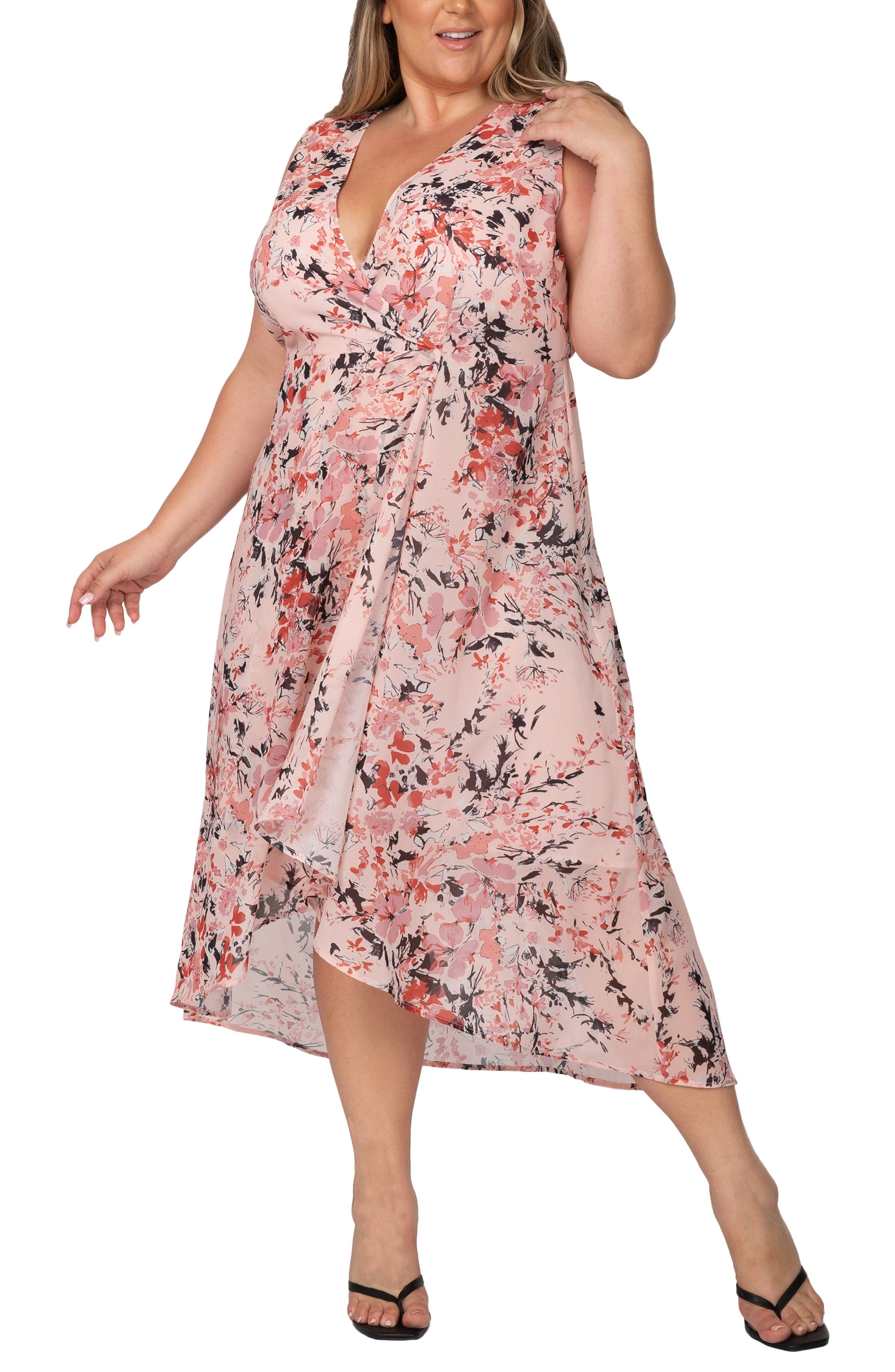 Faux Wrap Midi Dress - image 2