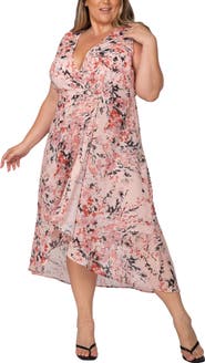 Standards & Practices Faux Wrap Midi Dress