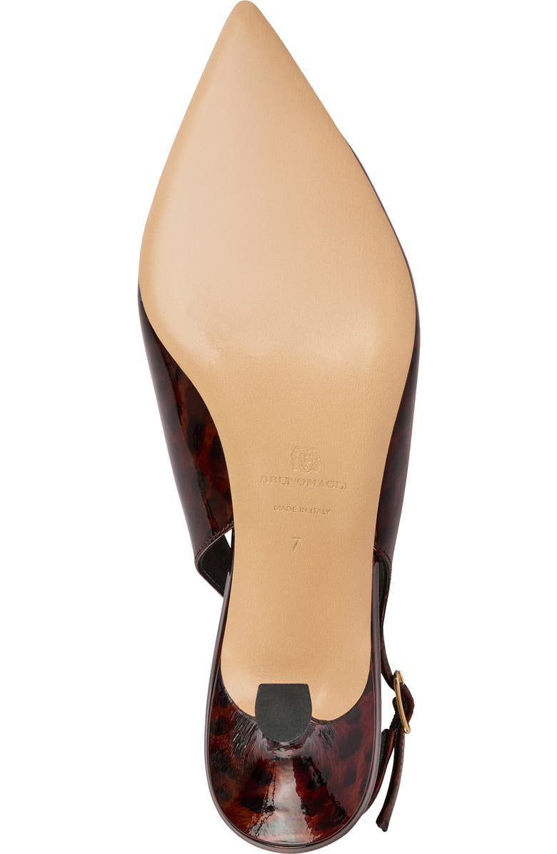 Bruno Magli Palerma Pointed Toe Kitten Heel Slingback Pump, Alternate, color, Tortoise Patent