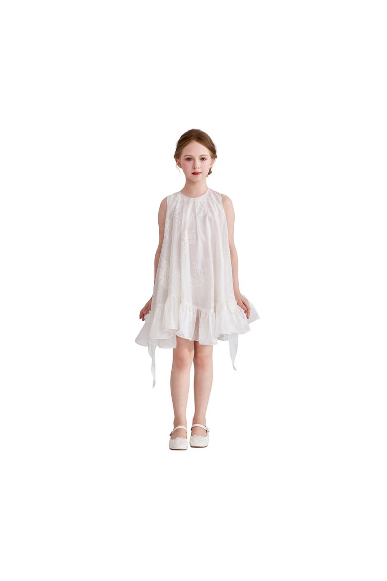 Marcelline Ruffle Hem Dress, Main, color, White