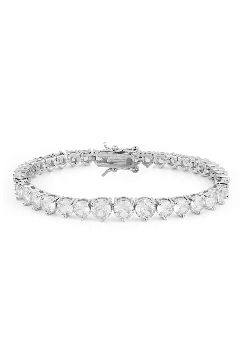 Cubic Zirconia Tennis Bracelet, Main, color, SILVER