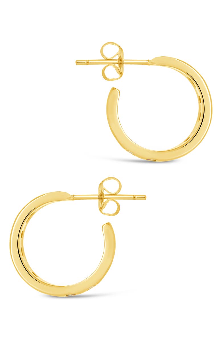 Sterling Forever Rainbow CZ Studded Hoop Earrings, Alternate, color, 