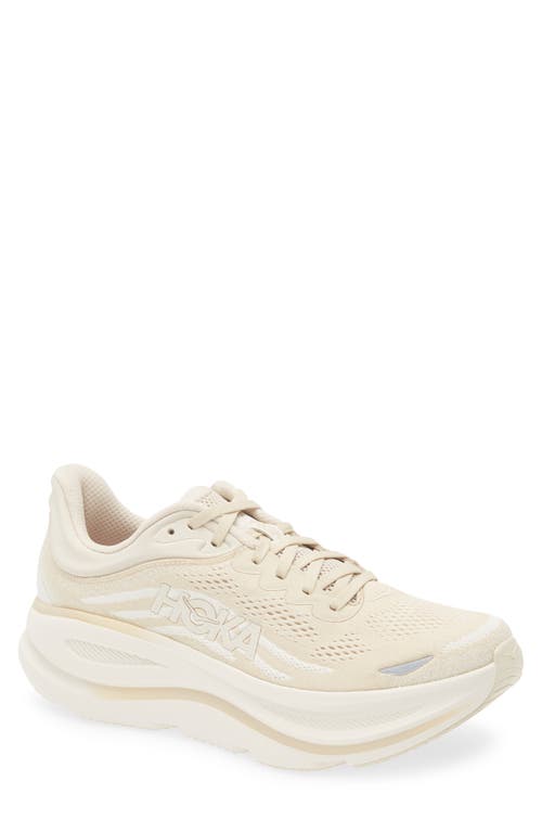 Hoka Bondi 9 Running Shoe In Oatmeal/oat Milk