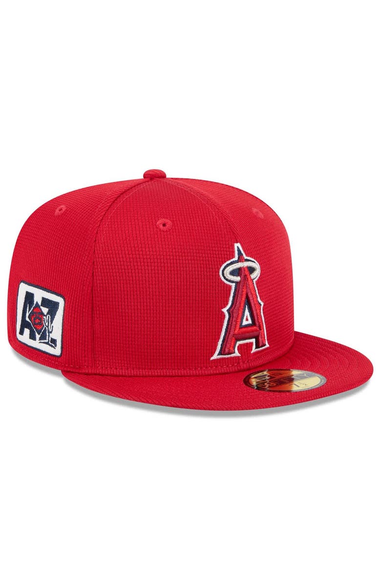 New Era Men's New Era Red Los Angeles Angels 2025 Spring Training 59FIFTY Fitted Hat, Main, color, Red
