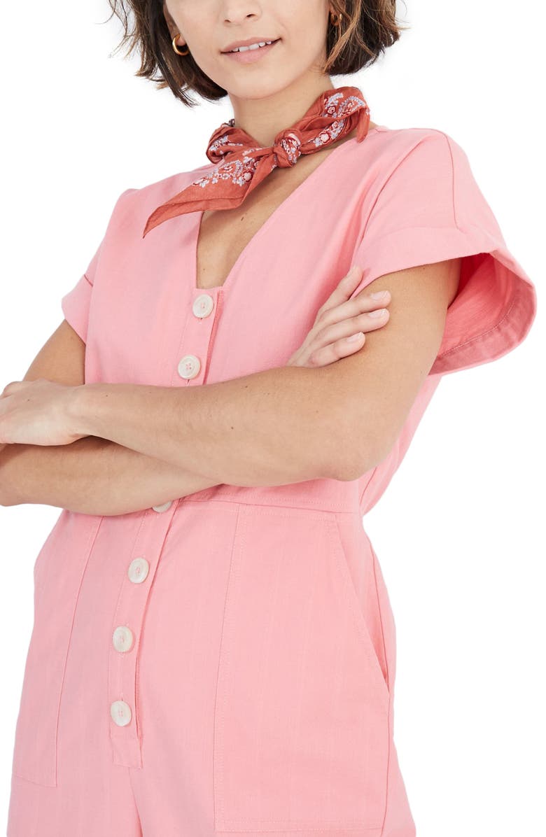 Madewell Button Front Day Jumpsuit, Alternate, color, 