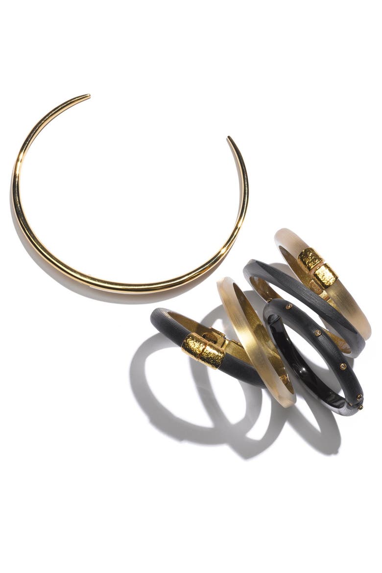 'Lucite®' Skinny Square Bangle, Alternate, color, BLACK