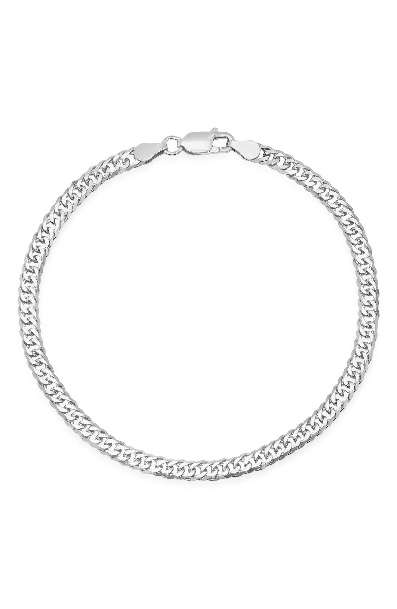 Queen Jewels Men's Sterling Silver Italian Miami Cuban Double Curb Chain Necklace