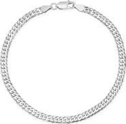 Queen Jewels Men's Sterling Silver Italian Miami Cuban Double Curb Chain Necklace