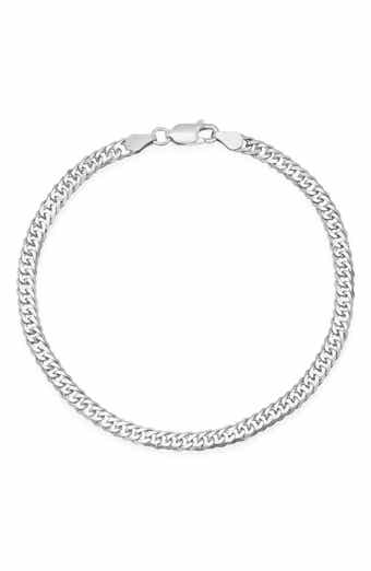 Queen Jewels Men's Sterling Silver Italian Miami Cuban Double Curb Chain Necklace