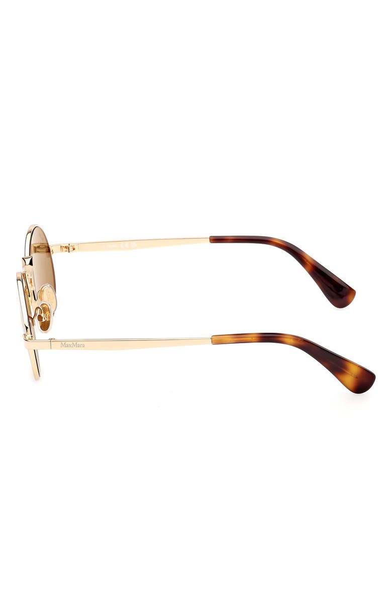 Max Mara 48mm Small Round Sunglasses, Alternate, color, Deep Gold / Roviex Mirror
