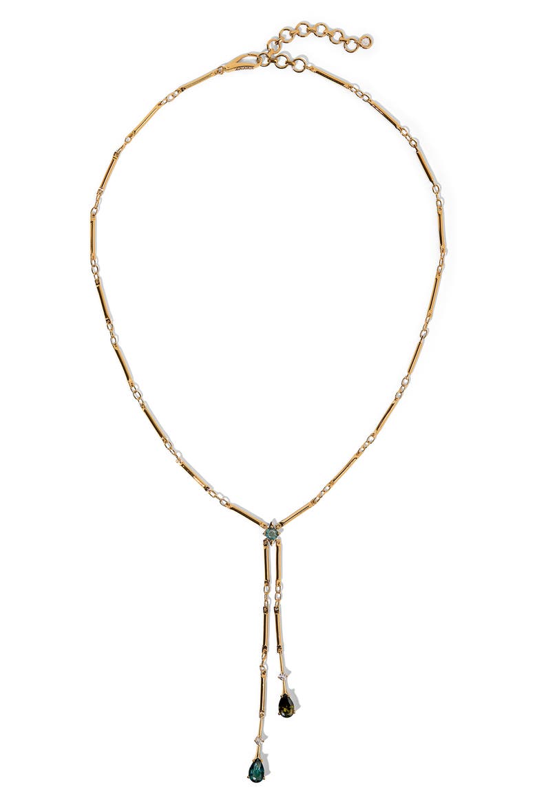Hera Faux Lariat Necklace, Main, color, GOLD