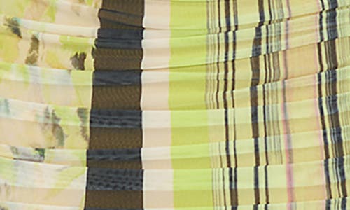 Afrm Tabi Mixed Print Open Back Mesh Dress In Wing Stripe