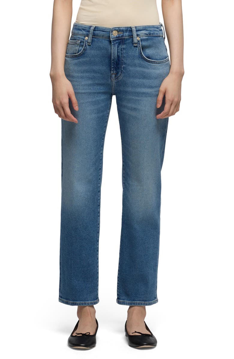 7 For All Mankind Calie Ankle Straight Leg Jeans, Main, color, Aquashade