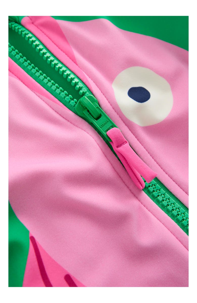 Mini Boden Kids' Long Sleeve One-Piece Swimsuit, Alternate, color, Green Fish