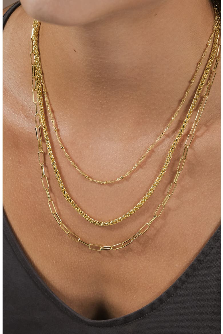 Parisa Layered Chain Necklace, Alternate, color, GOLD