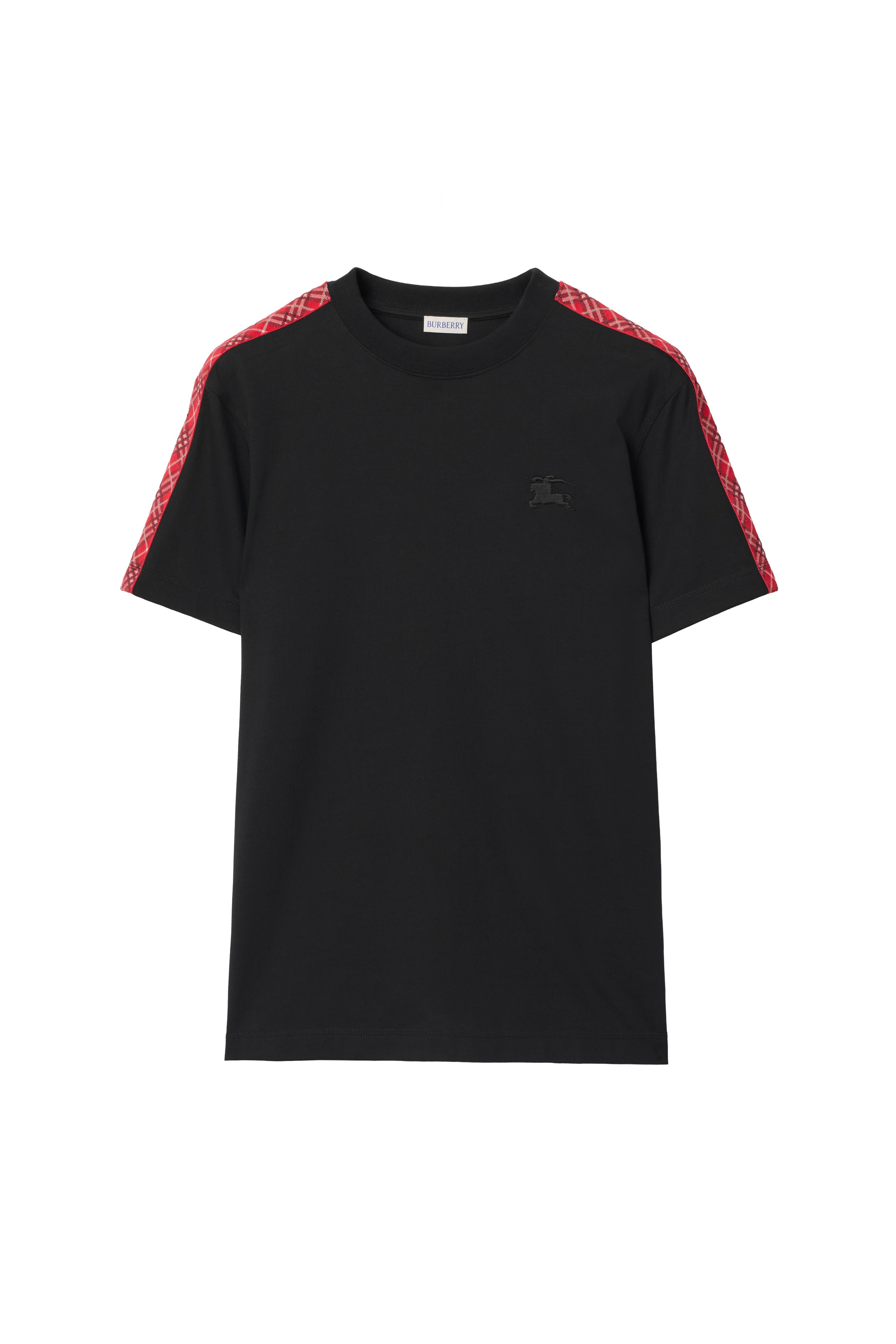 Check Trim Cotton T-shirt - image 2