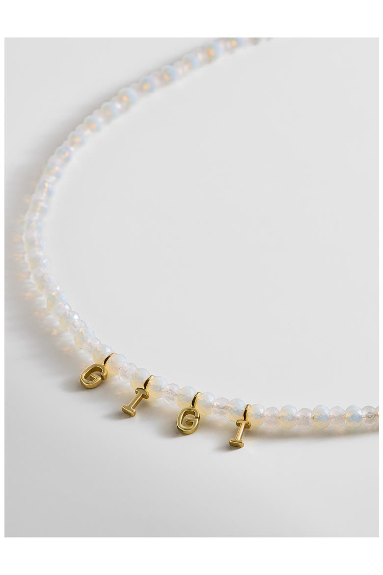 Custom Dainty Beaded Necklace, Alternate, color, WHITE