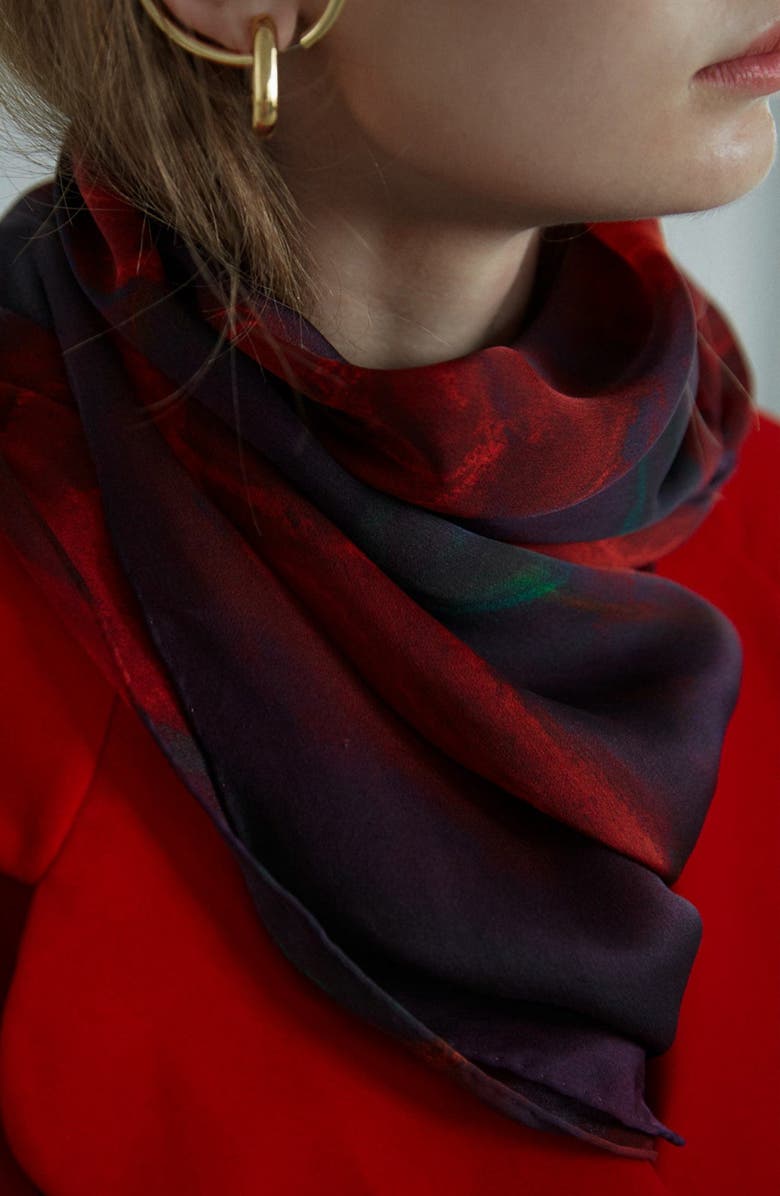 Lost Pattern La Rosa Silk Scarf, Alternate, color, 