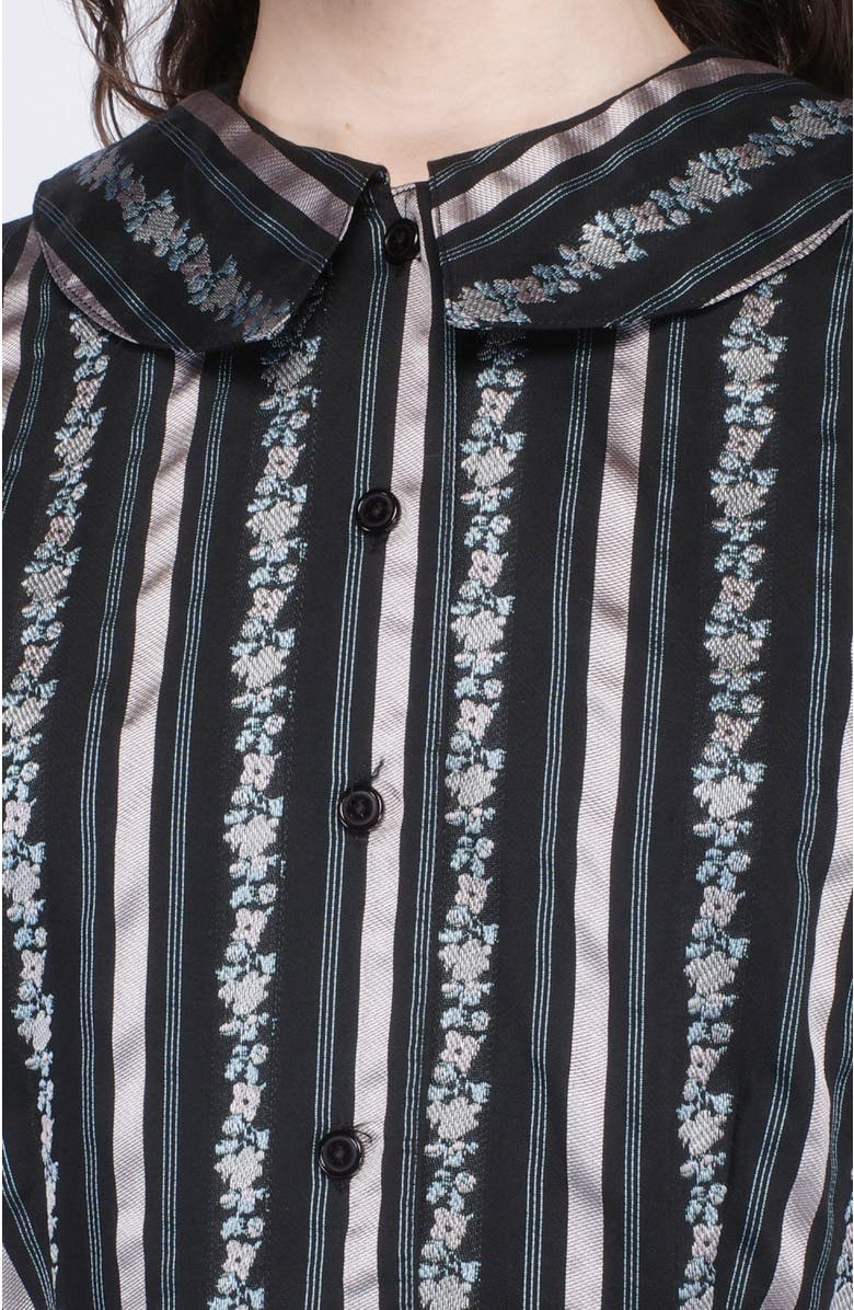 Anna Sui Ribbon Roses Belted Mini Dress, Alternate, color, Black Multi