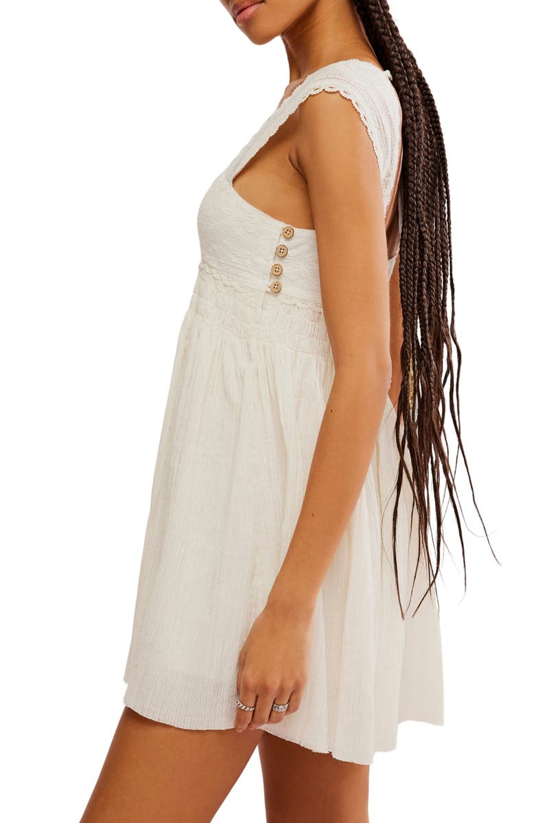 Free People Heartland Embroidered Bodice Cotton Minidress, Alternate, color, 