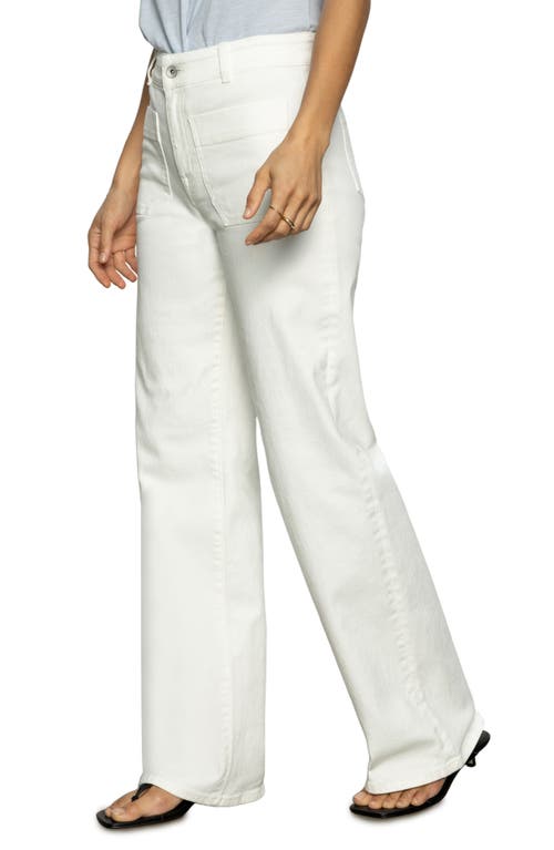 Sanctuary The Marine Patch Pocket Wide Leg Jeans In Bleached White