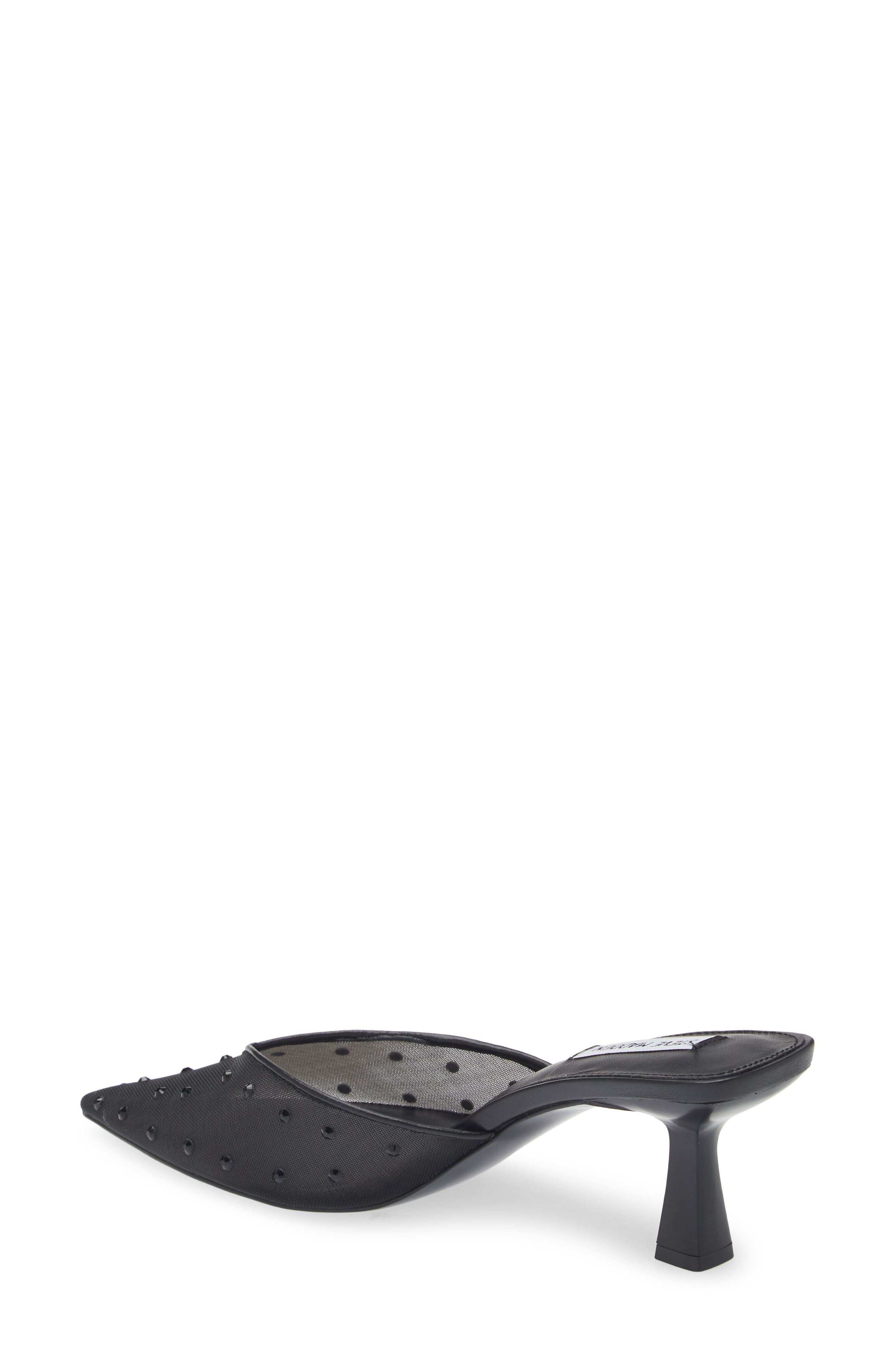 Mod Crystal Embellished Mesh Pointy Toe Mule, Alternate, color, BLACK