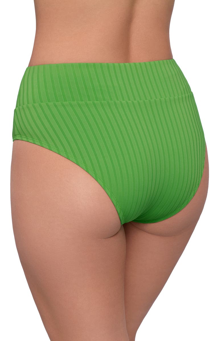 S3 Ribbed Banded High Waist Swim Bottoms, Alternate, color, Serpentine