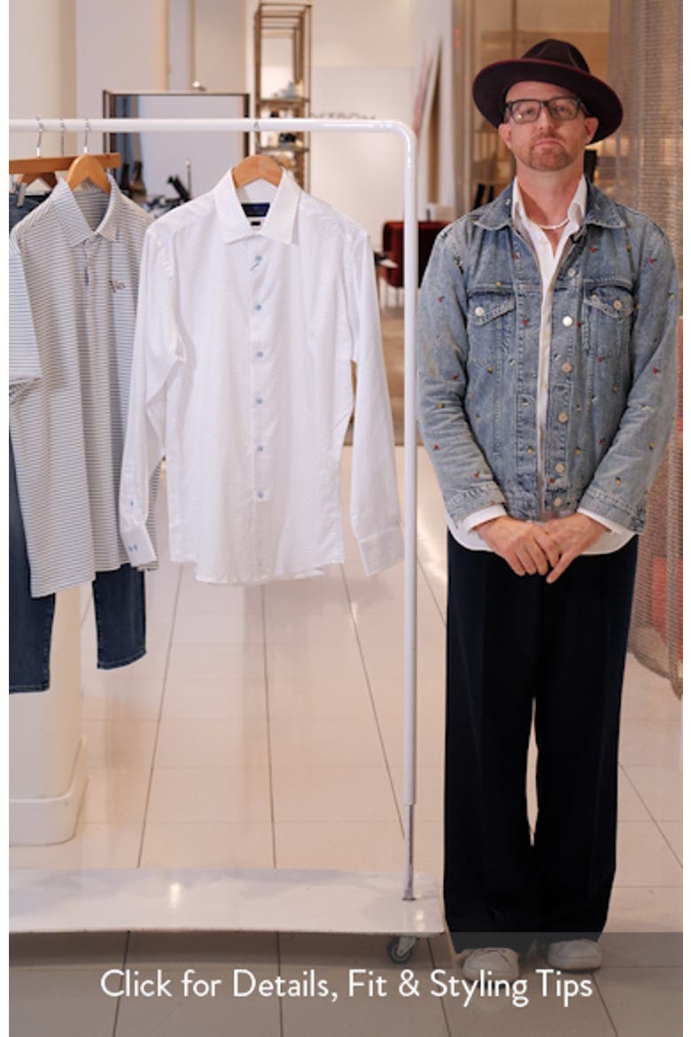 Trim Fit Microprint Dress Shirt video