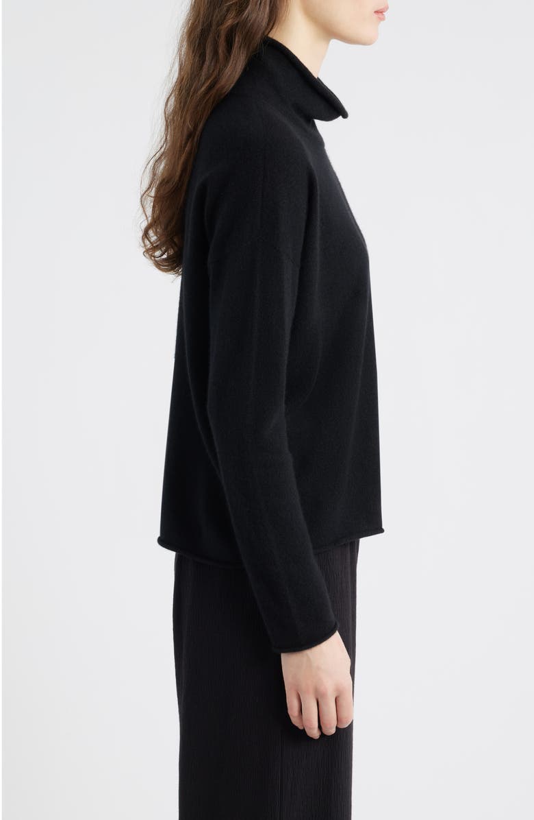Eileen Fisher Turtleneck Cashmere Sweater, Alternate, color, Black